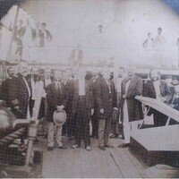 Frederick Douglass on the deck of the USS Tennessee in Charleston, South Carolina, March 26, 1871